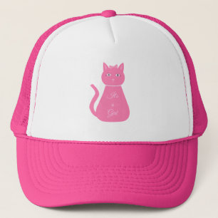 Casquette Joli chat fille rose sur mesure