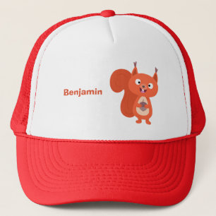 Casquette Joli dessin animé d'écureuil roux