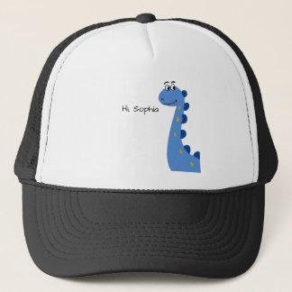 Casquette Joli Dinosaure Bleu - Nom personnalisé Sophia