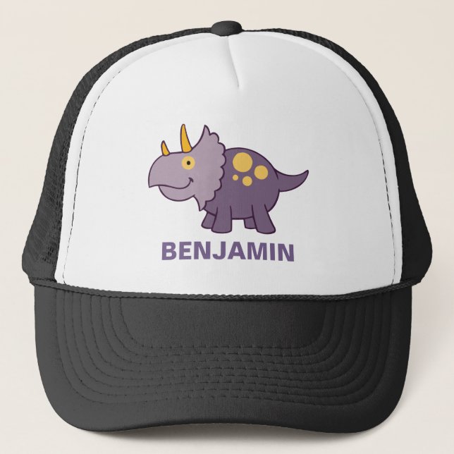 Casquette Joli Dinosaure violet enfants (Devant)