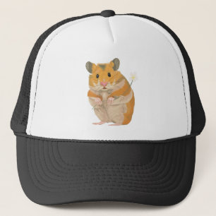 Casquette Joli petit Hamster tenant une fleur
