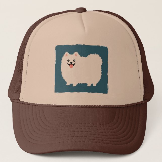 Casquette Joli Pomeranian Blanc (Devant)