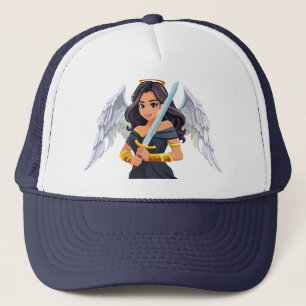 Casquette Jolie femme Ange aux ailes ouvertes et épée
