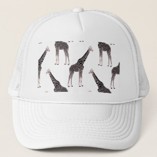 Casquette Jolie Giraffe noire blanche rose