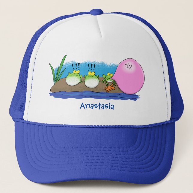 Casquette Jolie grenouilles drôles bubblegum dessin animé il (Devant)