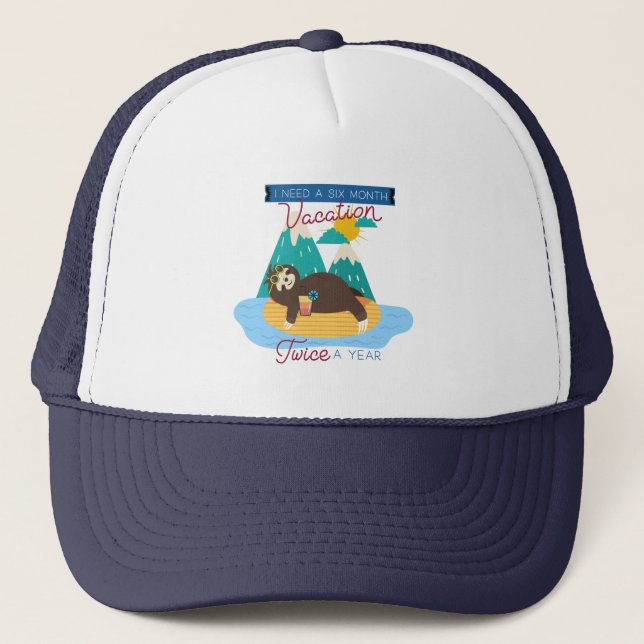 Casquette Jolie Sloth J'ai besoin de vacances de six mois de (Devant)