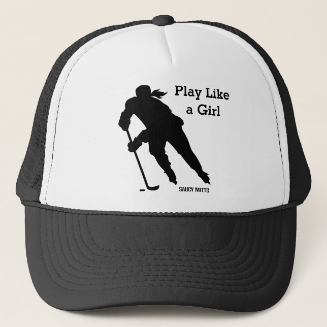Casquette Jouer comme une fille de hockey féminin (Devant)