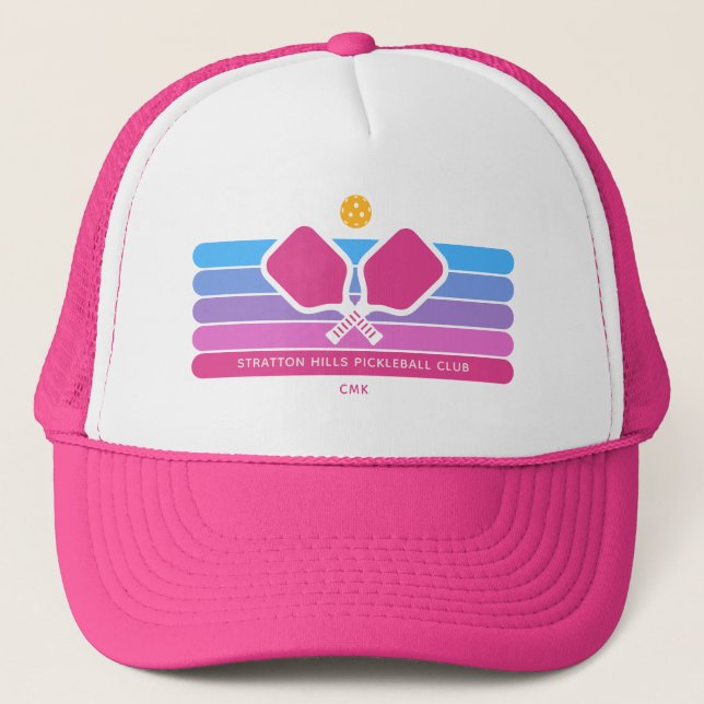 Casquette Joueur cool Retro Stripes Texte Personnalisé (Devant)