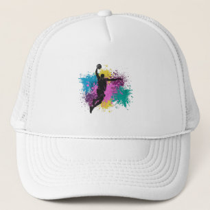 Casquette Joueur de basket-ball Grungy Couleurs Splashes