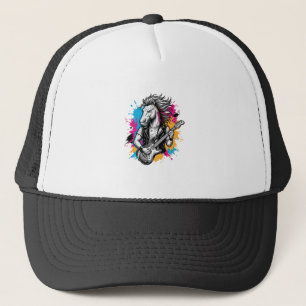 Casquette Joueur de guitare à cheval T-Shirt gravure vintage