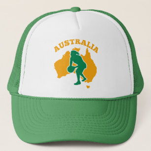 Casquette Joueur de net-ball passant la carte de l'Australie
