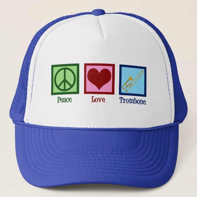 Casquette Joueur de Trombone Peace Love (Devant)