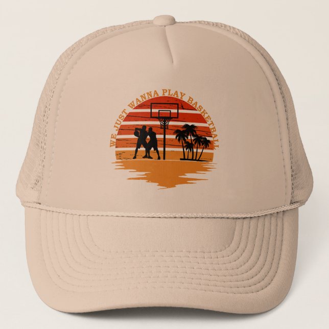 Casquette Joueurs de basket-ball style coucher de soleil rét (Devant)