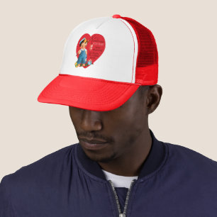 Casquette Jour de la Saint Valentin vintage, Coeurs de Pêche
