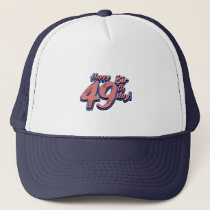 Casquette Joyeuse police de peinture du 49e anniversaire