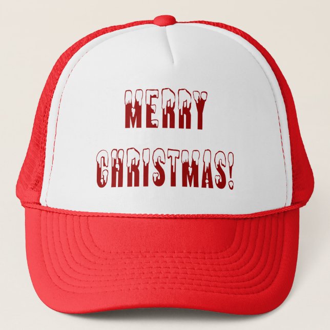 Casquette Joyeuses Polices de chapeau de neige de Noël (Devant)