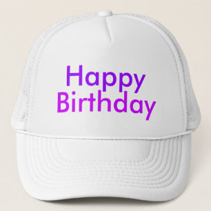Casquette Joyeux anniversaire à la fête violet et magenta