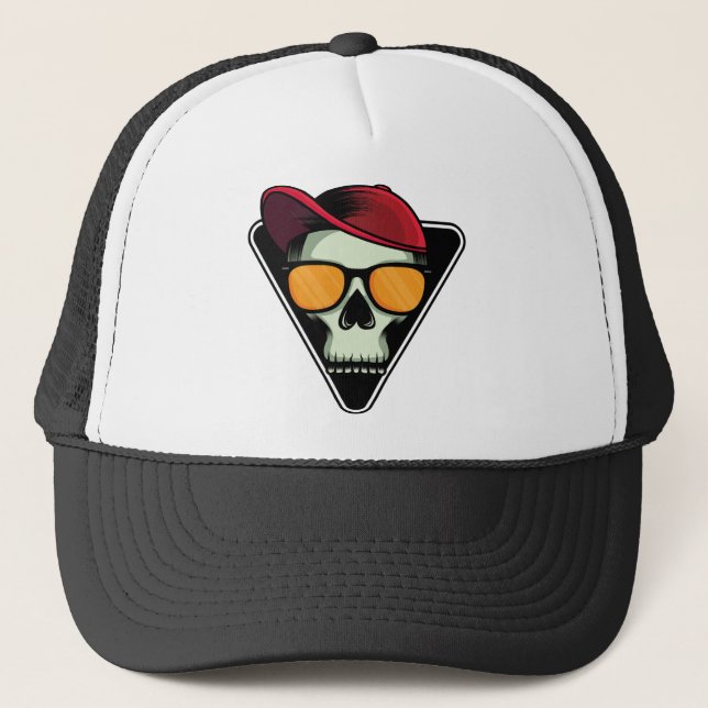 Casquette Joyeux crâne d'halloween (Devant)