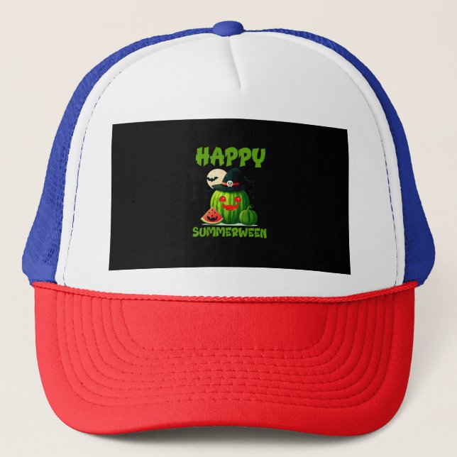 Casquette Joyeux été pastèque Jack-O-Lantern (Devant)