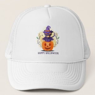 Casquette Joyeux Halloween - Chat noir sorcier