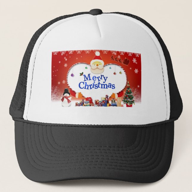 Casquette Joyeux Noël Père Noël Amour (Devant)
