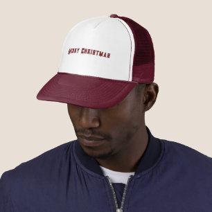 Casquette Joyeux Noël texte imprimé blanc et Casquette-marro