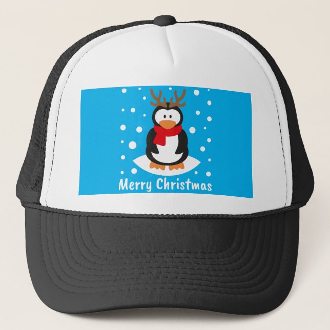 Casquette Joyeux pingouin de Noël (Devant)