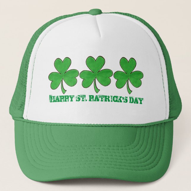 Casquette Joyeux Saint Patrick's Day Shamrock vert (Devant)