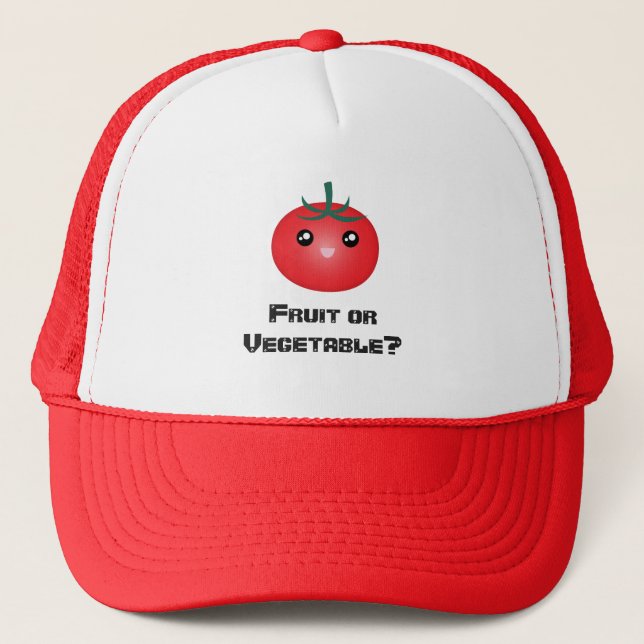 Casquette Joyeux sourire Tomate Fruit Vegetable Kawaii (Devant)