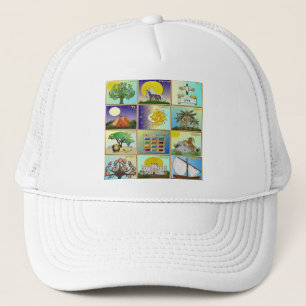 Casquette Judaïque 12 Tribus D'Israël Panneaux D'Art