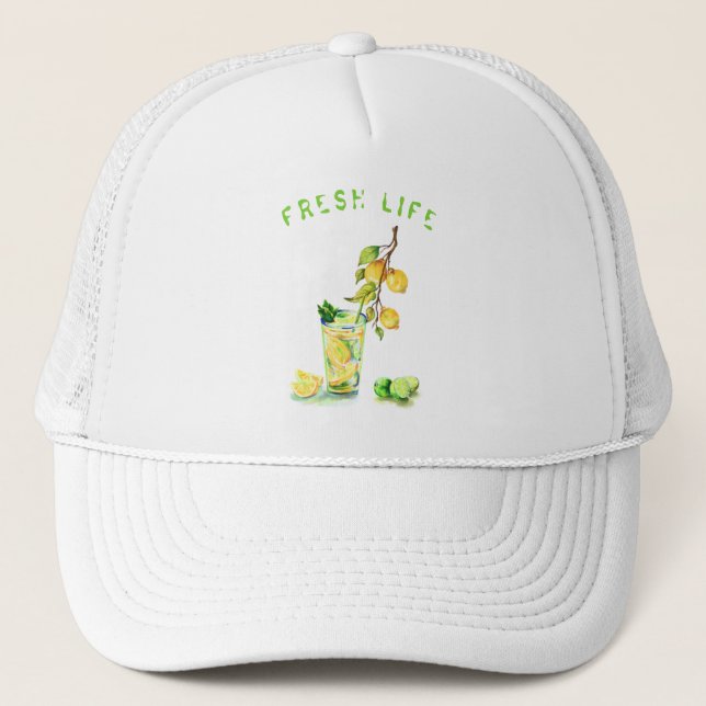 Casquette Jus de citron frais Cool Boire Citronnier Camion C (Devant)