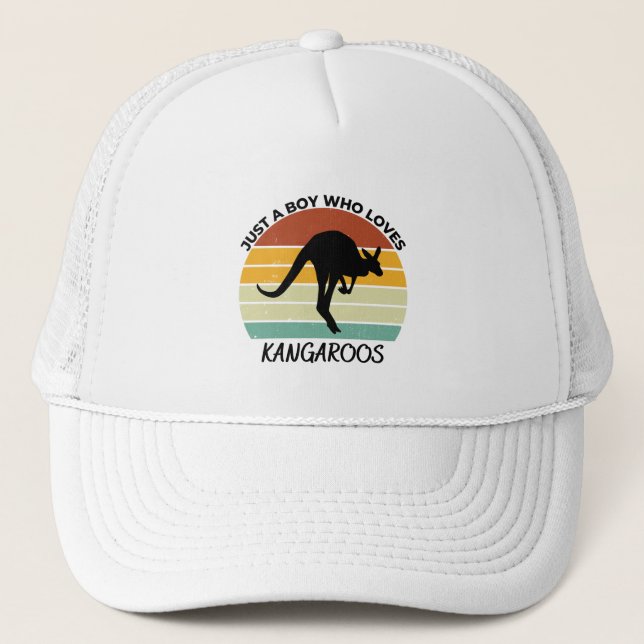 Casquette Just a boy who loves kangaroos (Devant)