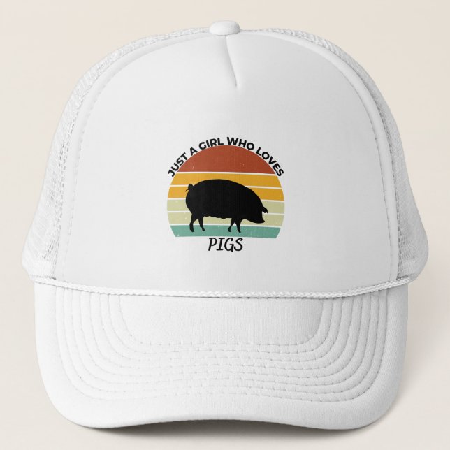 Casquette Just a Girl who loves pigs (Devant)
