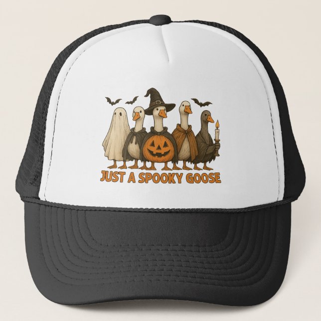 Casquette Just A Spooky Goose Halloween For Boy Girl Pumpkin (Devant)