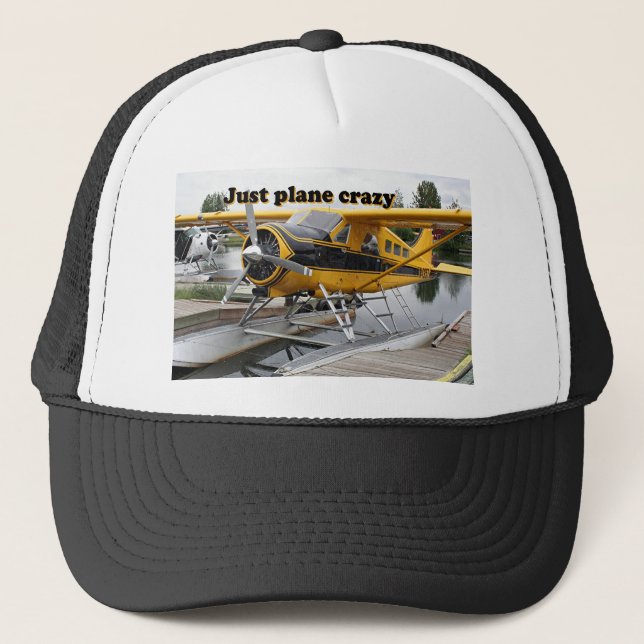 Casquette Juste fou plat : Avion de flotteur de castor, (Devant)