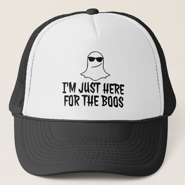 Casquette Juste ici pour le chapeau de camion Halloween BOOS (Devant)