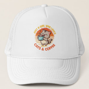 Casquette Juste une fille qui aime les chats et le café