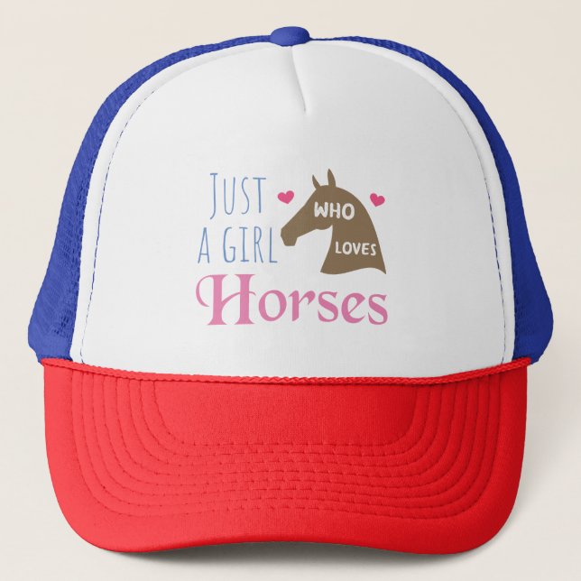Casquette Juste une fille qui aime les chevaux (Devant)