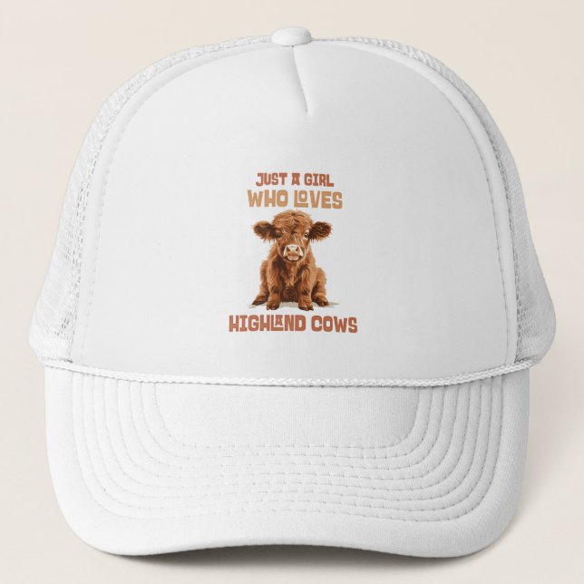 Casquette Juste une fille qui aime les vaches Highland (Devant)