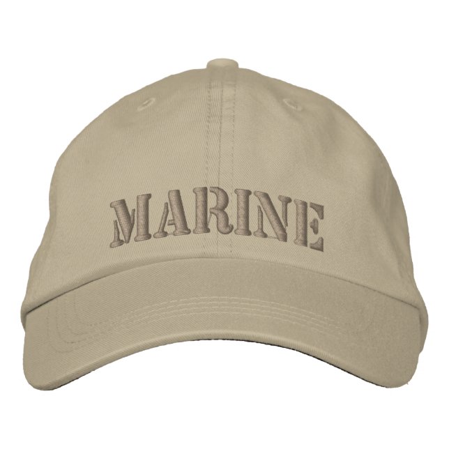 Casquette kaki brodé avec MARINE (Devant)