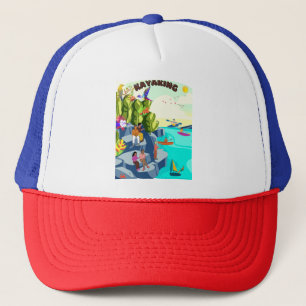 Casquette Kaleidoscope de la beauté de la nature à Kayaking 