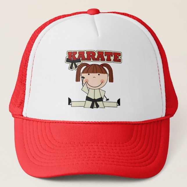 Casquette KARATÉ - T-shirts et cadeaux de fille de brune (Devant)