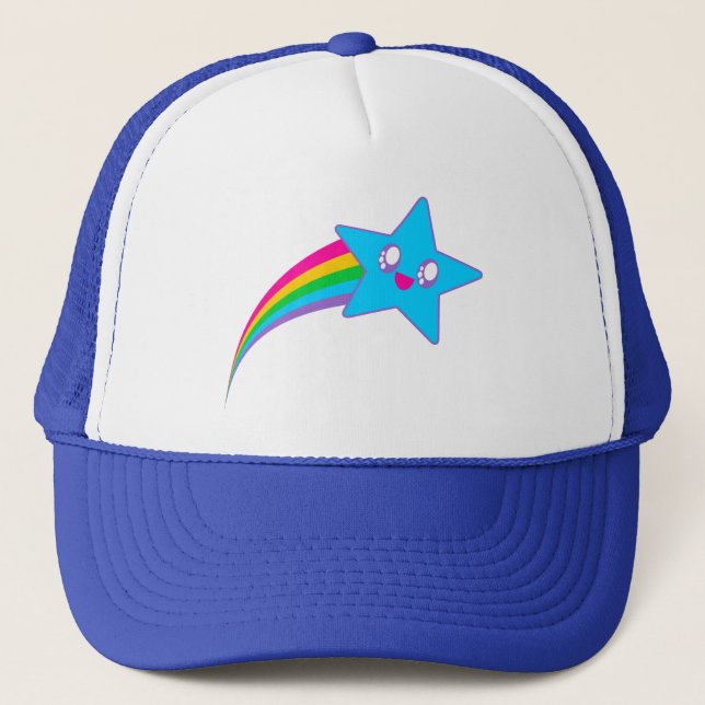 Casquette Kawaii Rave Neon Star Rainbow (Devant)