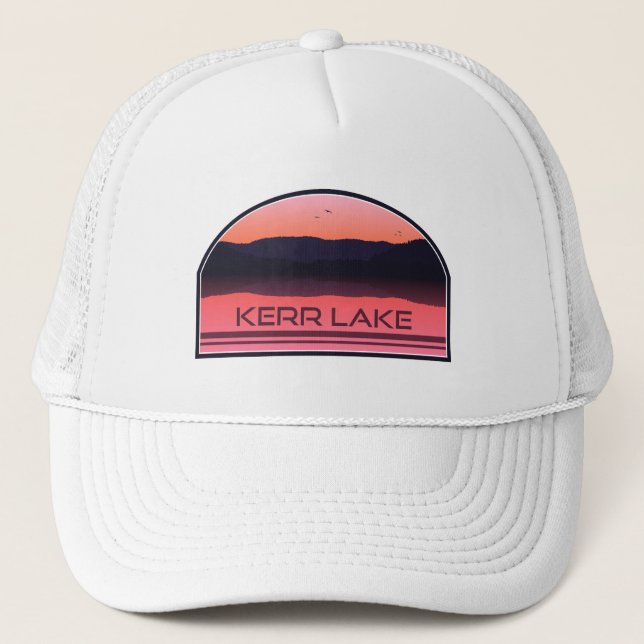 Casquette Kerr Lake Virginie Caroline du Nord Sunrise rouge (Devant)