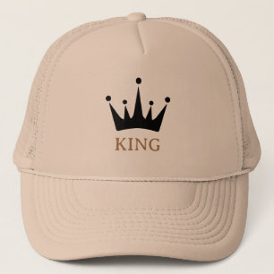 Casquette Khaki et Khaki KING Texte Image de la Couronne