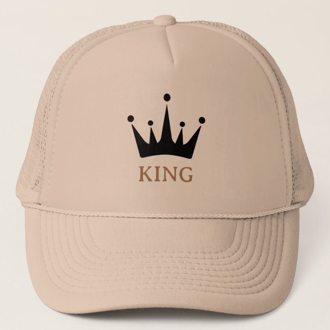 Casquette Khaki et Khaki KING Texte Image de la Couronne (Devant)