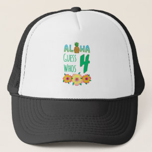 Casquette Kids Aloha Tropical Luau 4 Years Old Birthday