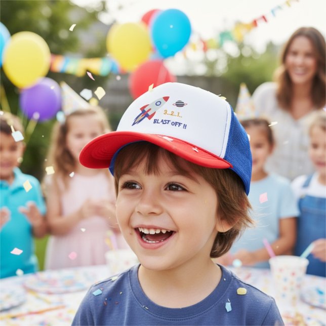 Casquette Kids Rocket Trucker Hat – Blast Off Space Fun (Créateur téléchargé)
