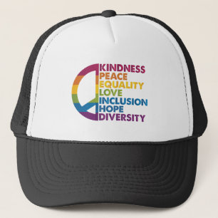 Casquette Kindness Peace Equality Love Inclusion Hope Divers