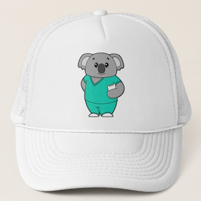 Casquette Koala comme infirmière avec Bloc-notes (Devant)